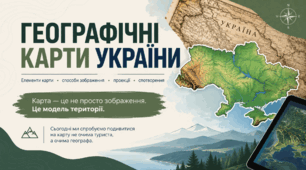 Географічні карти України. Елементи карти. Способи зображення. Проекції
