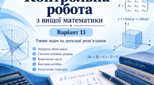 Контрольна робота з вищої математики. Варіант 13. Умови задач та детальні розв’язання