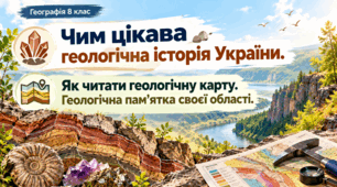 .Чим цікава геологічна історія України.  .Як читати геологічну карту. Геологічна пам’ятка своєї області. Презентація.Географія .8 клас.