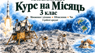 Математика. Множення і ділення, задачі та одиниці часу «Курс на Місяць» | 3 клас