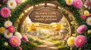 Презентація до уроку української мови "Залежні слова при однорідних членах речення"