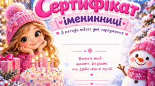 Сертифікати «Іменинник» та «Іменинниця» — зимовий варіант (4 варіанти)