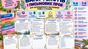Банк текстів і письмових проб для логопедичного обстеження учнів 5–9 класів | Читання, письмо, диктанти, переказ | 2026/2027
