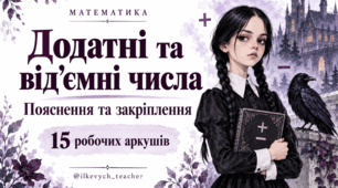Додатні та від’ємні числа | Пояснення та закріплення — 15 робочих аркушів
