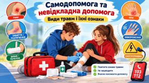 Презентація «Самодопомога та невідкладна допомога. Види травм і їхні ознаки» — 7 клас НУШ