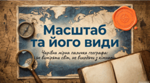 Презентація "Масштаб та його види" для учнів 6 класу НУШ