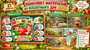 «Яблучне розслідування: 20 таємниць звичайного яблука» 🍎🔎 | Комплект до Всесвітнього дня яблука 21 жовтня | Презентація + конспект + оформлення