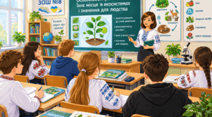Інфографіка до уроків біології для учнів / учениць 7 класу з теми "Особливості рослин. Їхнє місце в екосистемах і значення для людства"