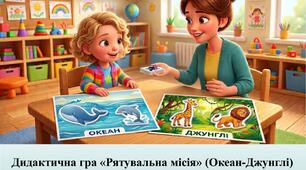 Дидактична гра «Рятувальна місія» (Океан-Джунглі) для дітей з ООП