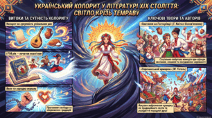 Українська література 9 клас презентації та конспекти уроків до теми 4 «Український колорит у художній літературі». "
