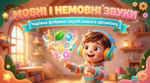 "Мовні і немовні звуки. Подорож до фабрики звуків" - інтерактивна навчальна презентація