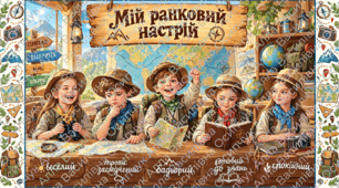 Інтерактивно-мотиваційний плакат для ранкової зустрічістилі мандрівки та пригод  . НУШ