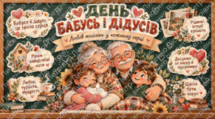 «День бабусь і дідусів — тепло поколінь» 👵❤️👴 | Оформлення дошки до 28 жовтня + БОНУС «Домалюй бабусю і дідуся»