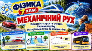 Механічний рух. Відносність руху та спокою. Система відліку. Матеріальна точка та об’ємне тіло ФІЗИКА 7 клас