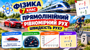 Прямолінійний рівномірний рух. Швидкість руху ФІЗИКА 7 клас