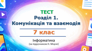 Підсумковий тест з розділу 1. Комунікація та взаємодія | Інформатика | 7 клас | Н.Морзе
