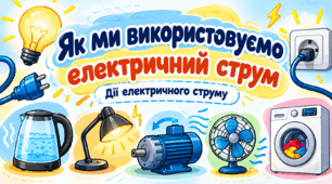 Як ми використовуємо електричний струм. Дії електричного струму