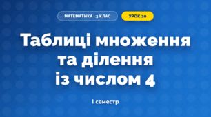 Таблиці множення та ділення із числом 4 (3 клас, Математика, Істер)