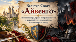 Зіткнення добра, краси й справедливості із жорстокістю і підступністю в романі В. Скотта "Айвенго". Головні образи твору.