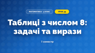 Таблиці з числом 8: задачі та вирази (3 клас, Математика, Істер)