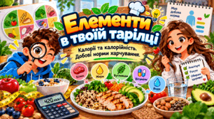 Комплекс матеріалів для STEM-уроку:Елементи в твоїй тарілці. Калорії, енергетичний баланс, аналіз етикеток та розрахунок добової норми