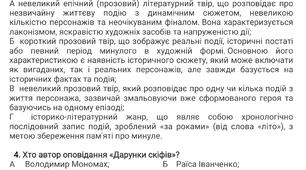 Комплексна підсумкова  контрольна (тематична) робота №1 з української літератури, 8 клас, НУШ “Прадавня Україна в дзеркалі літератури.  Біблія та українська література”