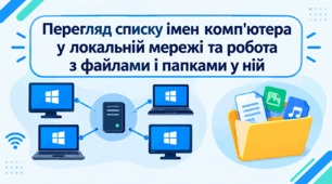 Перегляд списку імен комп'ютера у локальній мережі та робота з файлами і папками у ній