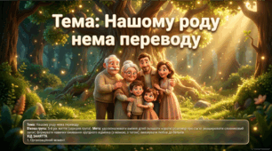 Презентація+конспект заняття з розвитку мовлення "Нашому роду нема переводу". Середня група. Жовтень.