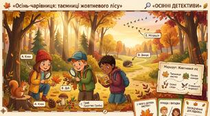 «Осінь-чарівниця: таємниці жовтневого лісу» — інтерактивна пізнавальна презентація для 1–4 класів