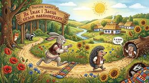 Презентація «Народна казка, її яскравий національний колорит. "Як Їжак і Заєць бігали наввипередки".