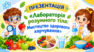 📚 Презентація «Лабораторія розумного тіла: Мистецтво здорового харчування»+ конспект
