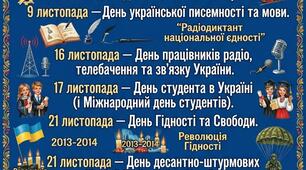 Інформаційний постер "Пам’ятні  дати в листопаді"