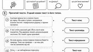 Робочий аркуш "Типи текстів"