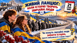 22 січня - День Соборності. Презентація "Живий ланцюг: коли історію творять звичайні люди" для учнів 5-12 класів