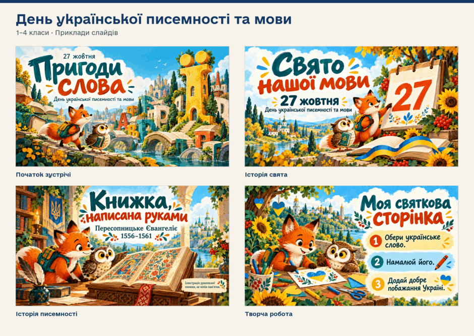 1–4 класи — Слайди