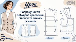 Розрахунок та побудова креслення пілочок та спинки жилетів