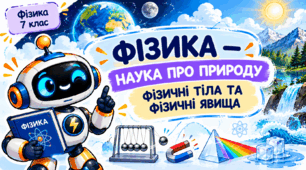 ФІЗИКА — НАУКА ПРО ПРИРОДУ.  ФІЗИЧНІ ТІЛА ТА ФІЗИЧНІ ЯВИЩА - 7 клас фізика НУШ (презентація + картки з завданнями)