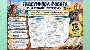 Підсумкова робота із зар літ (8 клас НУШ) з теми «Біблія — духовна скарбниця людства». Підручник Є. Волощук. Без ГР