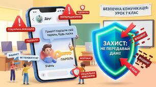Розробка уроку: Інформатика 7 клас НУШ (підручник Морзе). Тема: Фішинг та безпечна комунікація.