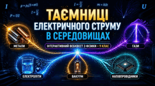 Електричний струму у різних середовищах.