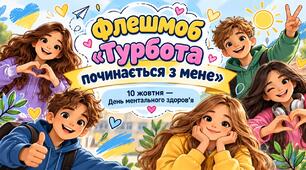 Флешмоб «Турбота починається з мене» - презентація. 10 жовтня — День ментального здоров’я.