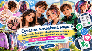 Сучасна молодіжна мода. Прикраси. Зачіски. Фарбування волосся, використання декоративної косметики – корисно чи шкідливо? Корисні піктограми і позначки на одязі.