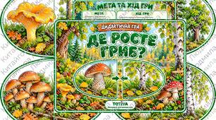 Дидактична гра «Де росте гриб?»🍄