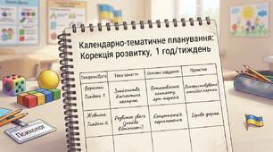 Календарно-тематичне планування корекційно-розвиткових занять з психології «Корекція розвитку» для учня 6 класу з особливими освітніми потребами (ООП)