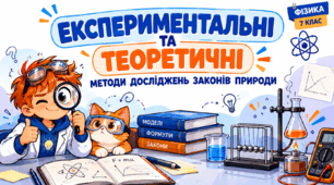 ЕКСПЕРИМЕНТАЛЬНІ ТА ТЕОРЕТИЧНІ  МЕТОДИ ДОСЛІДЖЕНЬ ЗАКОНІВ ПРИРОДИ - фізика 7 клас НУШ (презентація + картки з завданнями)