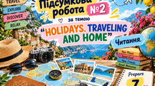 Підсумкова робота №2 за темою “HOLIDAYS. TRAVELING AND HOME”. Читання.