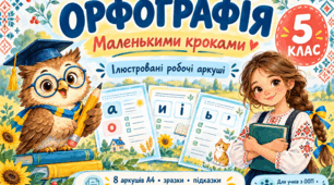 Комплект ілюстрованих робочих аркушів з української мови для учнів  5 класу з ООП 4 рівня підтримки