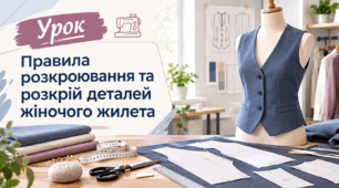 Правила розкроювання та розкрій деталей жіночого жилета