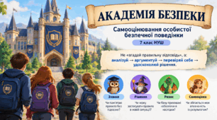 Презентація «Самооцінювання особистої безпечної поведінки»  7  клас НУШ
