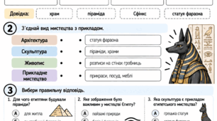 «Таємниці мистецтва Стародавнього Єгипту» — модифікований навчальний матеріал з мистецтва для учнів з ООП (8 клас, НУШ)